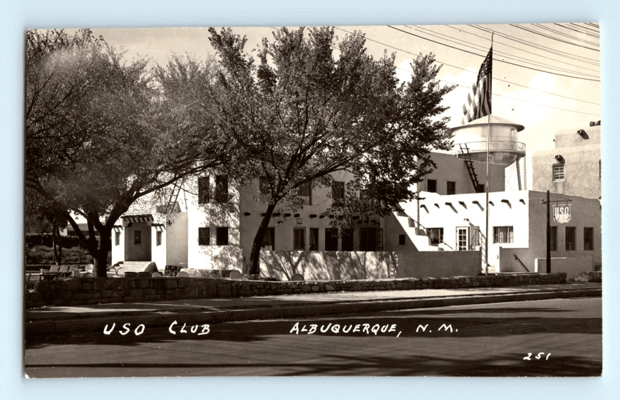 c.1930-1940 RPPC Albuquerque New Mexico USO Club Real Photo Postcard