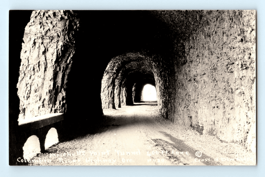 c.1905 RPPC Mitchells Point Tunnel Columbia River Highway Sawyer OR Real Photo