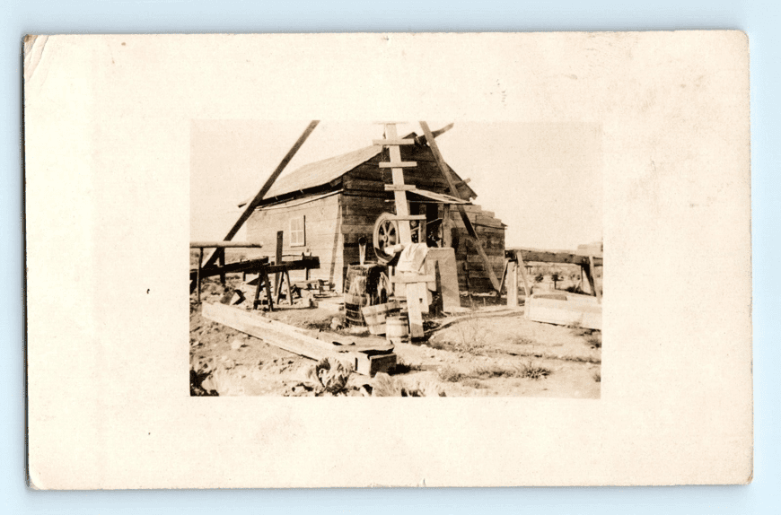 c.1900 Eastern WA/OR Settlers Cabin Homestead Real Photo Postcard RPPC