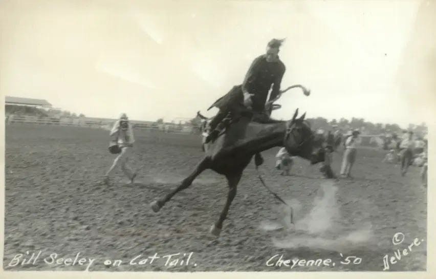 c.1950 Bill Seely on Cat Tail in Cheyenne Wyoming.