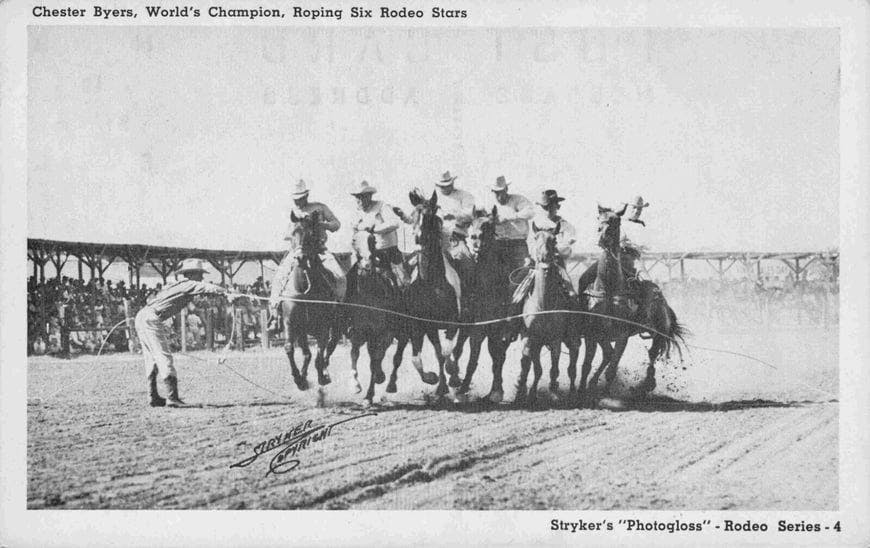 World Champion Texas Rodeo Star Roping Six Horses Chet Byers