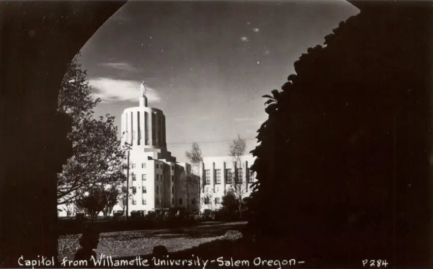 Capitol from Willamette University in Salem Oregon