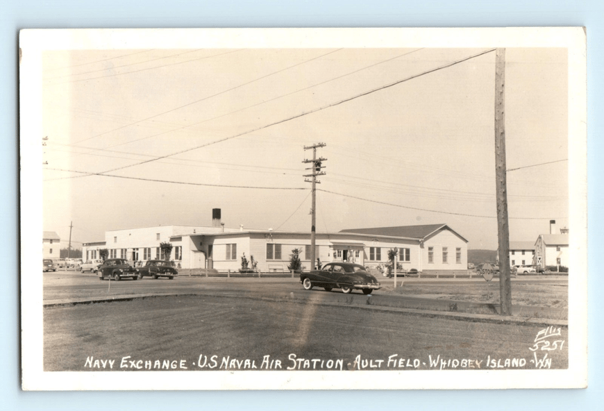 c.1950 Oak Harbor WA, NAVY EXCHANGE AIR STATION AULT FIELD by Ellis 5251