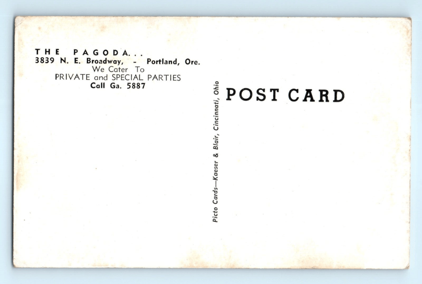 c. 1911 Portland Oregon Pagoda Chinese Restaurant Cocktail Lounge Photo Postcard