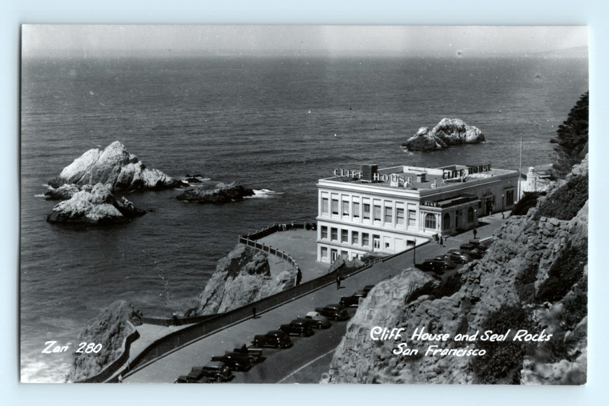 c.1935 RPPC Cliff House & Seal Rocks, San Francisco CA Real Photo Postcard