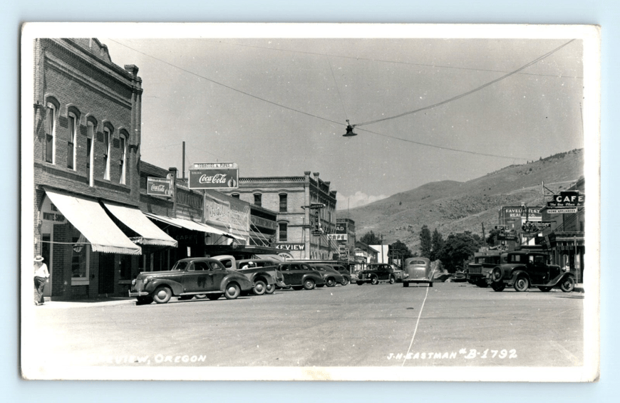 c.1920 Lakeview Oregon Main Street Coca-Cola Eastman RPPC Real Photo Postcard