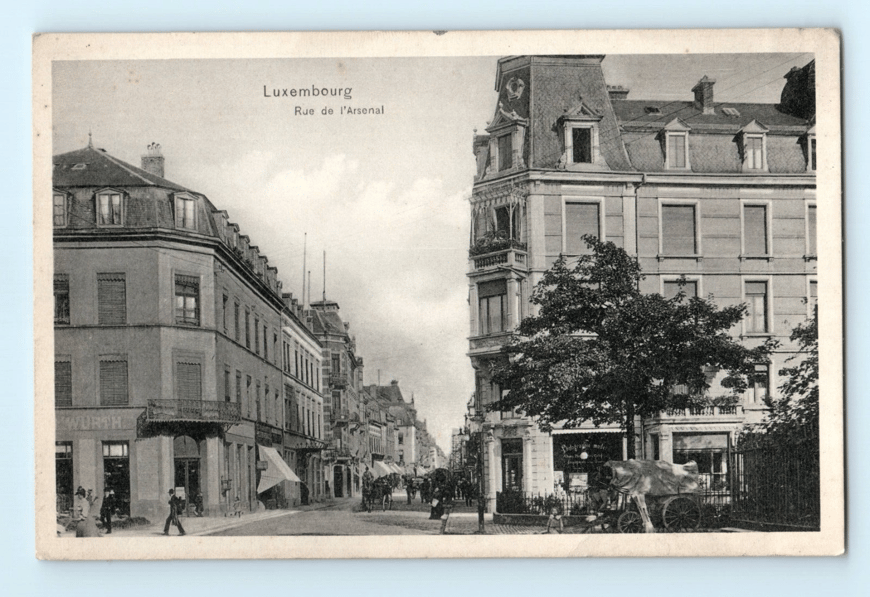 c.1900 Luxembourg Rue de L'Arsenal Vintage Real Photo Postcard PRRC