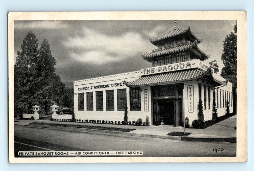 c. 1911 Portland Oregon Pagoda Chinese Restaurant Cocktail Lounge Photo Postcard