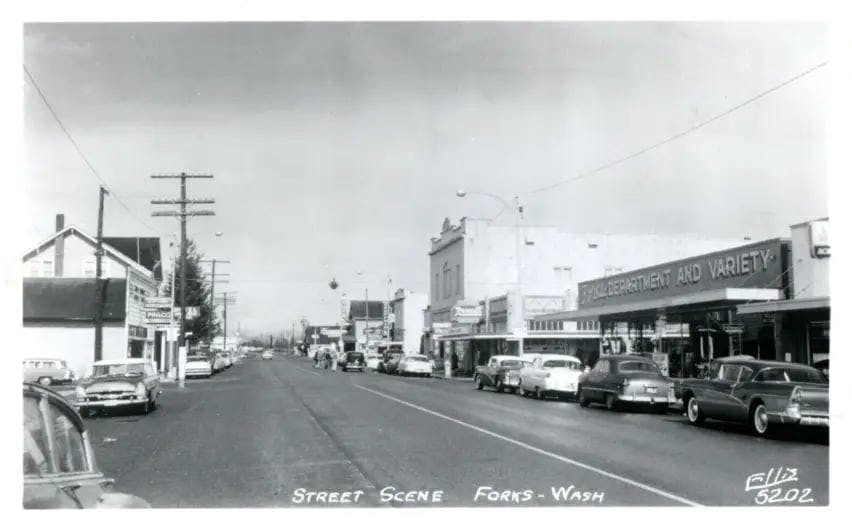 c.1950 Street Scene in Forks Washington (No. 5202)